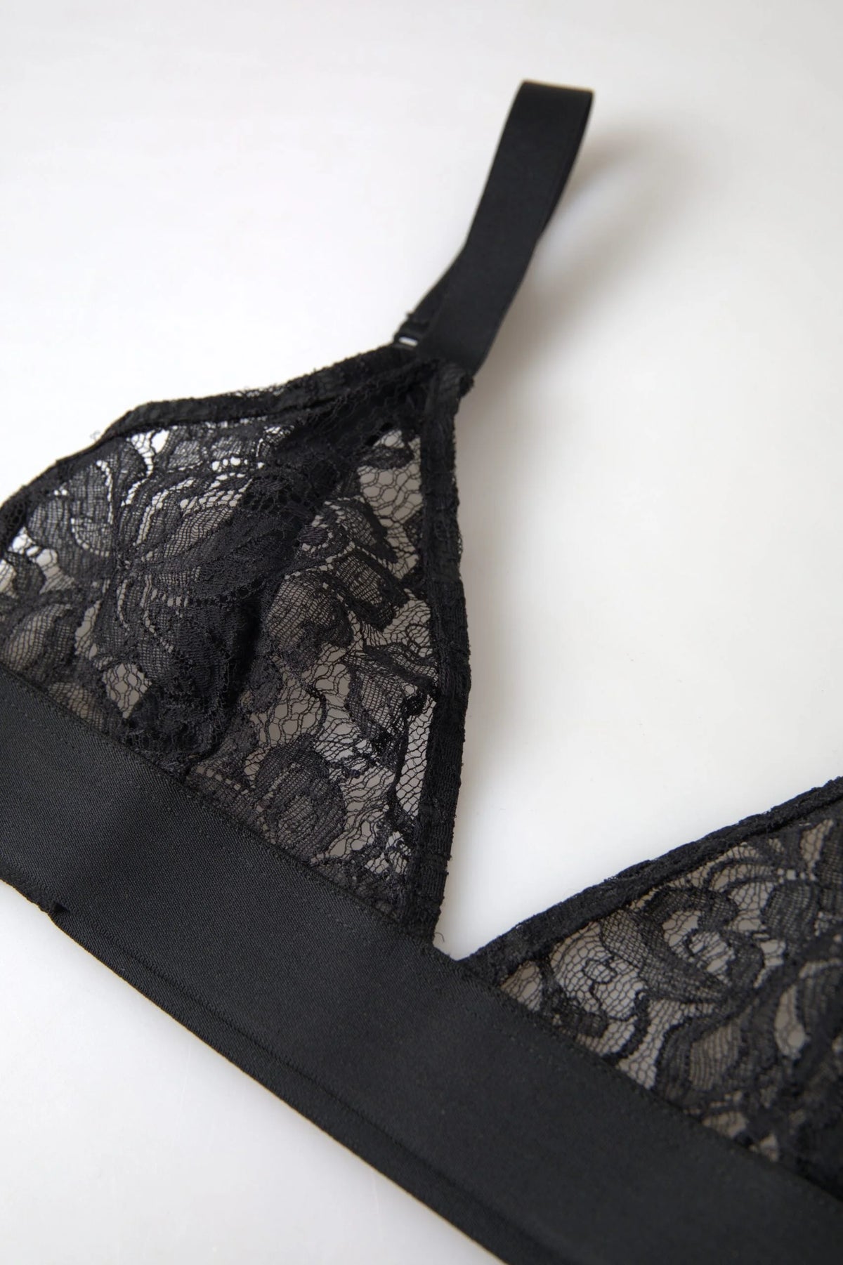 Dolce & Gabbana Black Floral Lace Nylon Stretch Bra Underwear - IT40|S - Bras