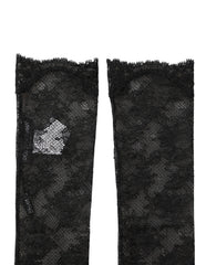 Dolce & Gabbana Black Floral Lace Nylon Stretch Knee Socks - M