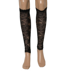 Dolce & Gabbana Black Floral Lace Nylon Stretch Knee Socks - M