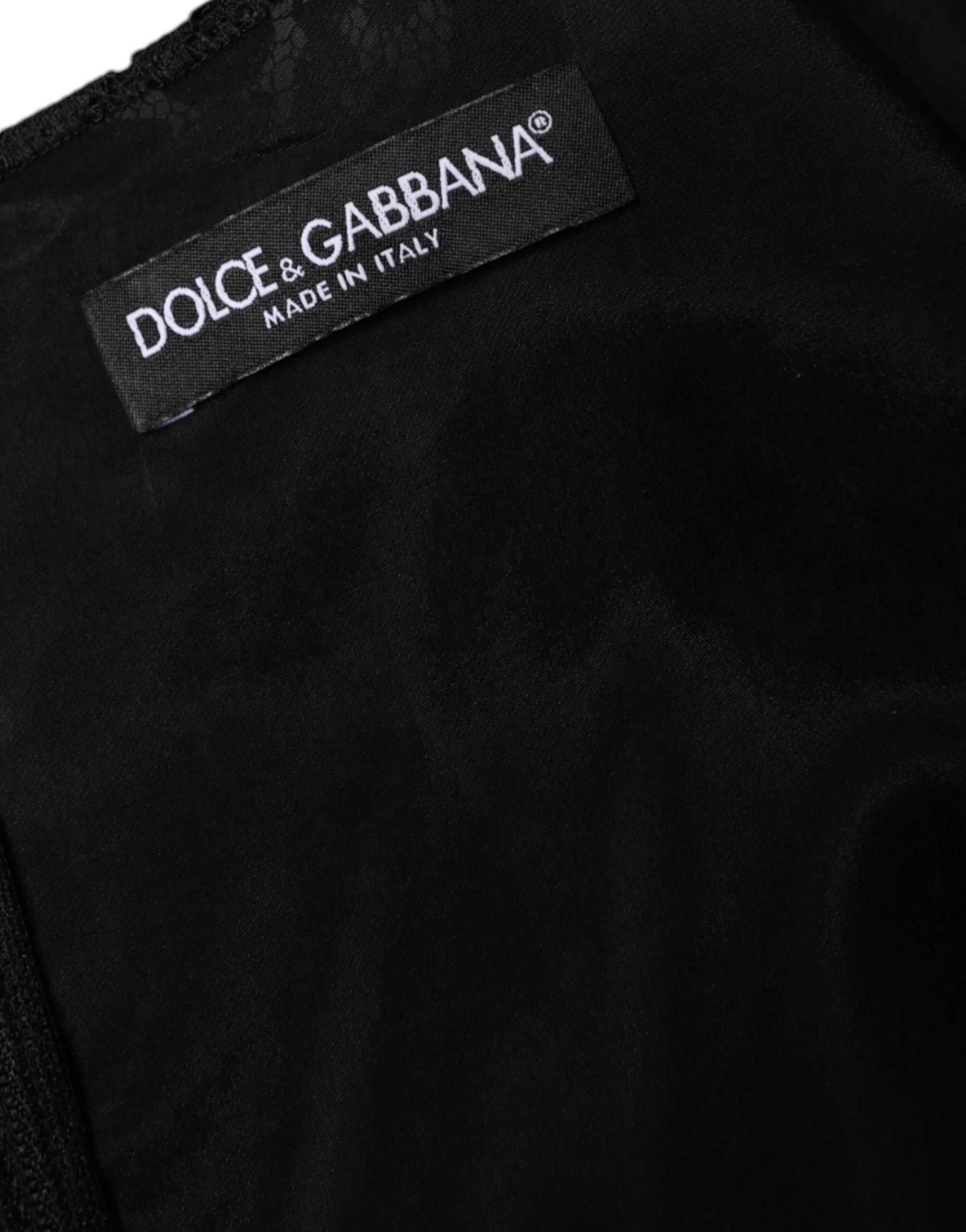 Dolce & Gabbana Black Floral Lace Sheath Sleeveless Mini Dress - IT42|M - Dresses