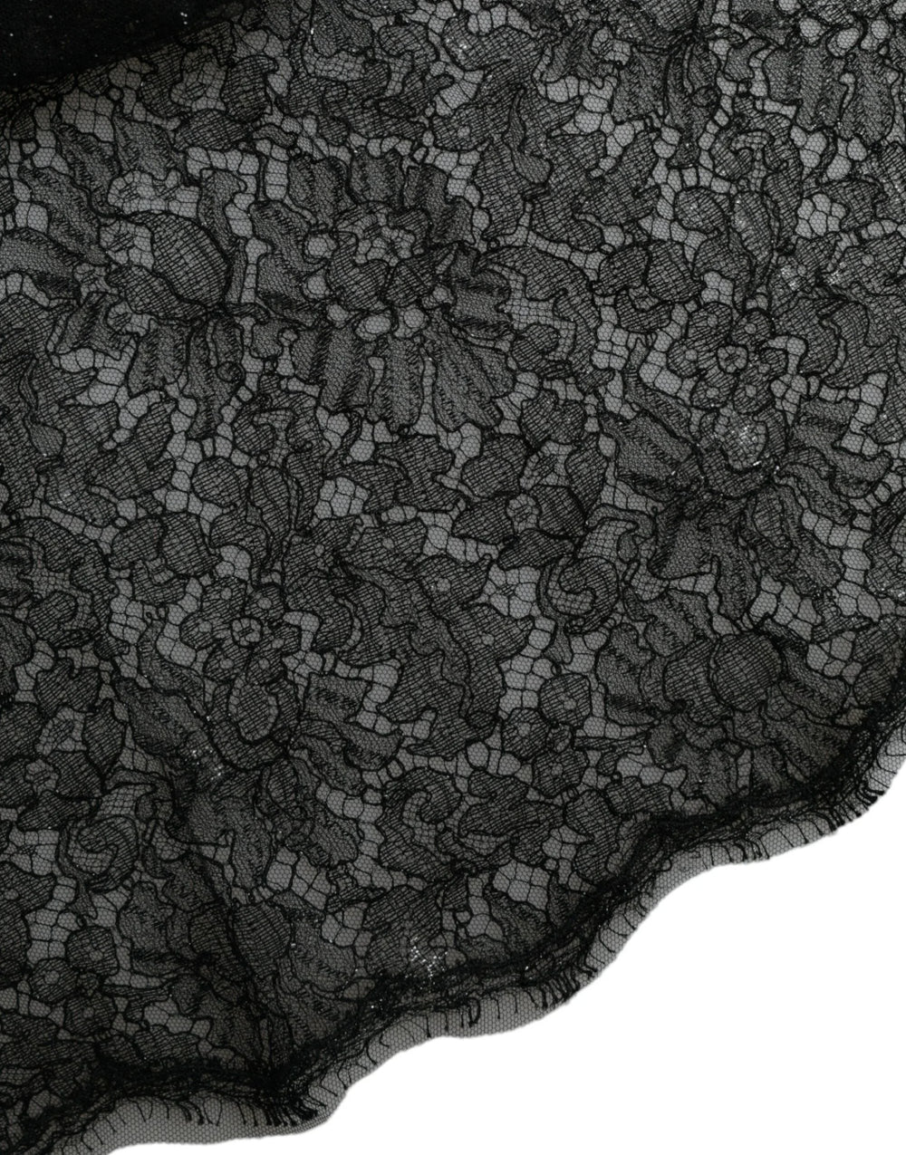 Dolce & Gabbana Black Floral Lace Sheer A-line Midi Dress - IT48 | XL - Dresses