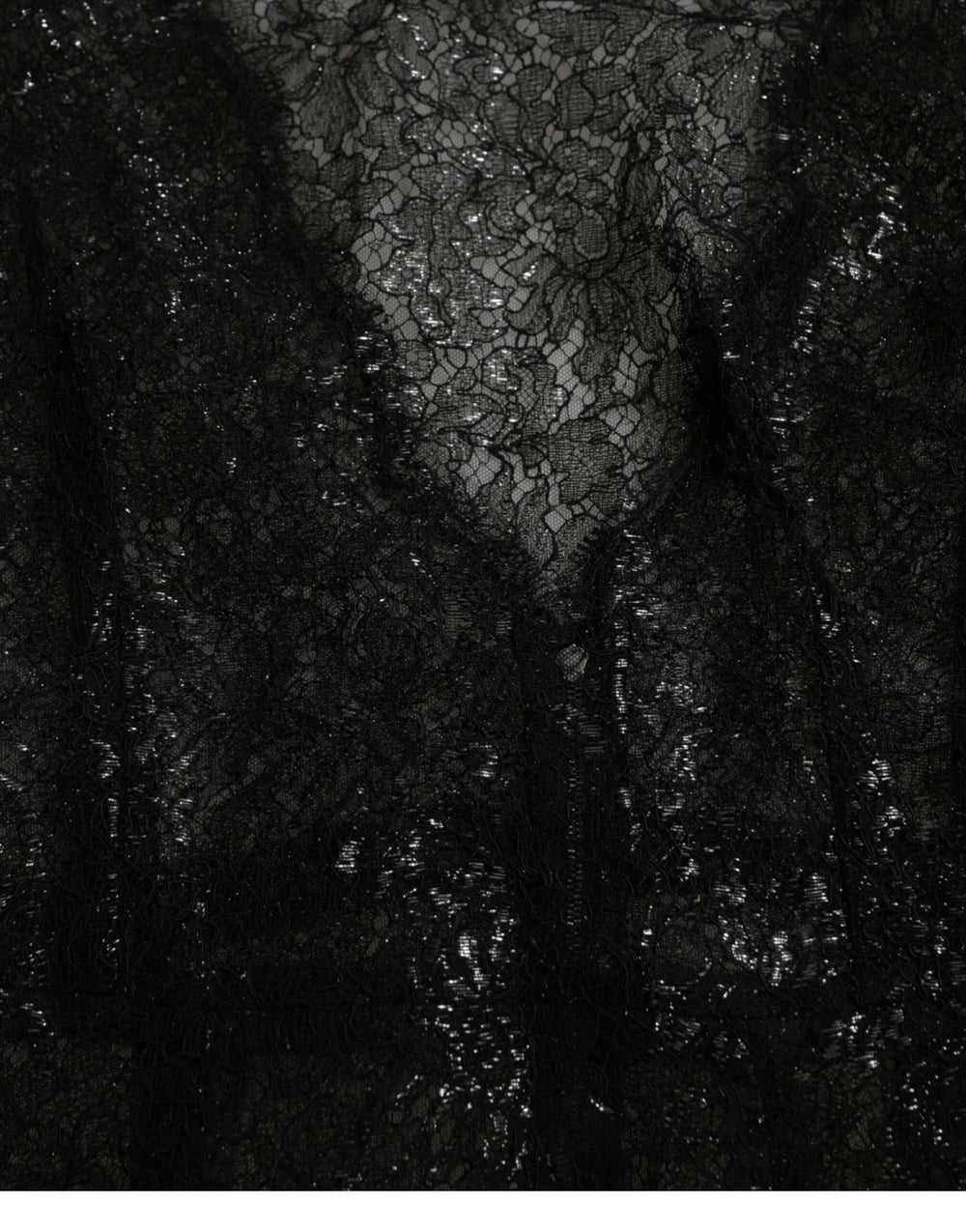 Dolce & Gabbana Black Floral Lace Sheer A-line Midi Dress - IT48 | XL - Dresses