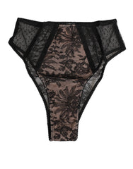 Dolce & Gabbana Black Floral Lace Sheer Mesh High Waist Underwear - IT3 | M