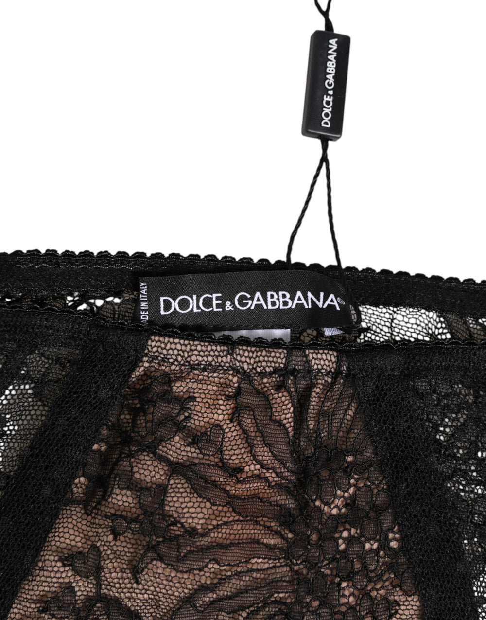 Dolce & Gabbana Black Floral Lace Sheer Mesh High Waist Underwear - IT3 | M - Briefs