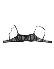 Dolce & Gabbana Black Floral Lace Sheer Underwire Bra Underwear - IT2 | S - Bras