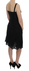 Dolce & Gabbana Black Floral Lace Shift Knee Length Dress - IT40|S - Dresses