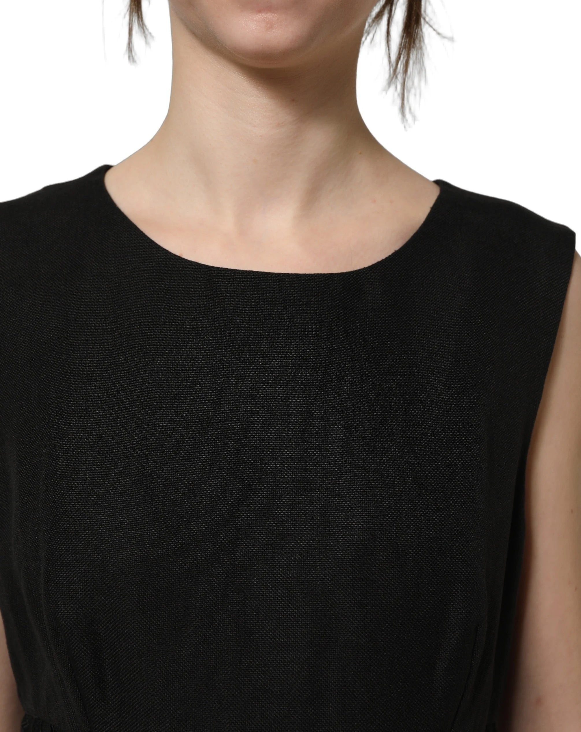 Dolce & Gabbana Black Floral Lace Sleeveless Shift Dress - IT38 | XS
