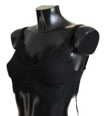 Dolce & Gabbana Black Floral Lace Stretch Bralette Underwear - IT2 | S - Bras
