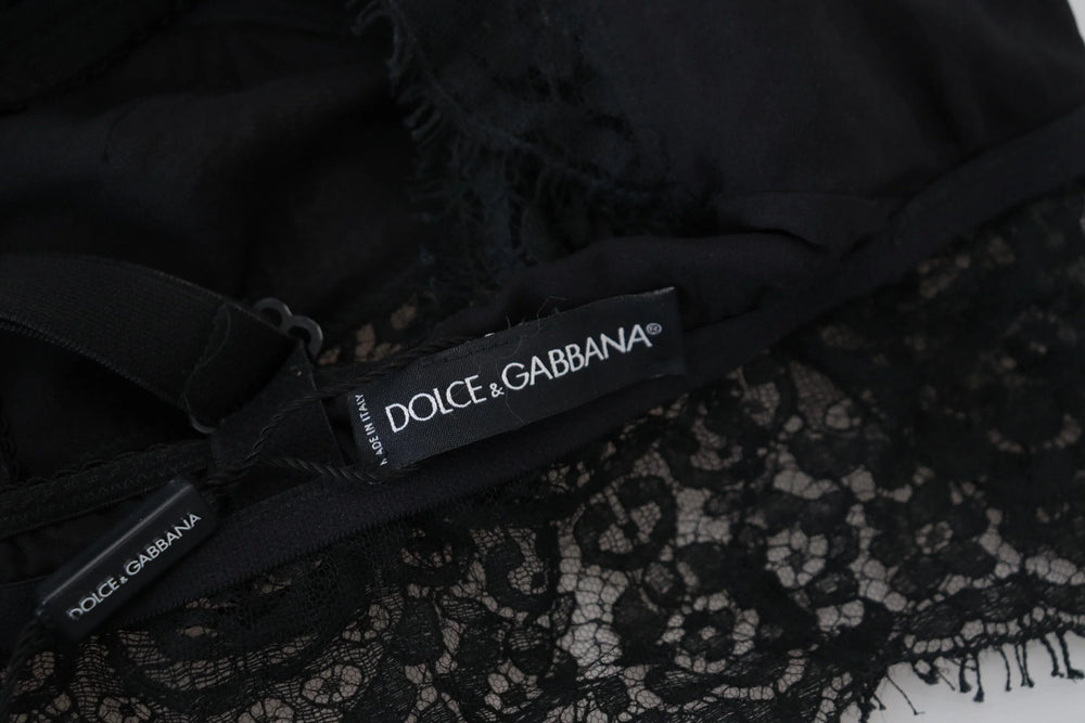 Dolce & Gabbana Black Floral Lace Stretch Bralette Underwear - IT2 | S - Bras