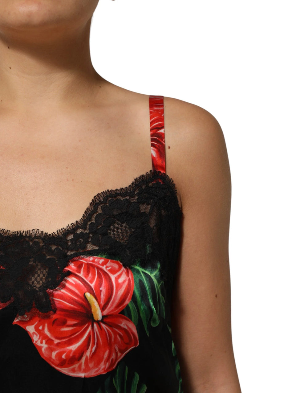 Dolce & Gabbana Black Floral Lace Trim Chemise Lingerie Dress - IT4 | L - Women’s Underwear Slips