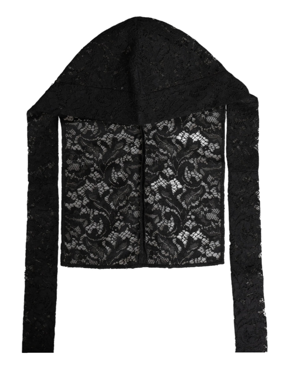 Dolce & Gabbana Black Floral Lace Whole Head Wrap Hat - 58 cm|M - Balaclavas