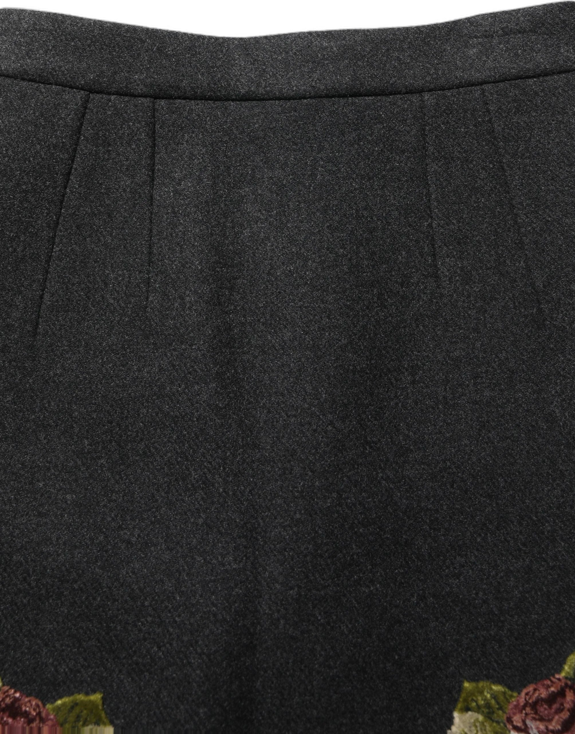 Dolce & Gabbana Black Floral Macramé High Waist A-line Skirt - IT38 | XS