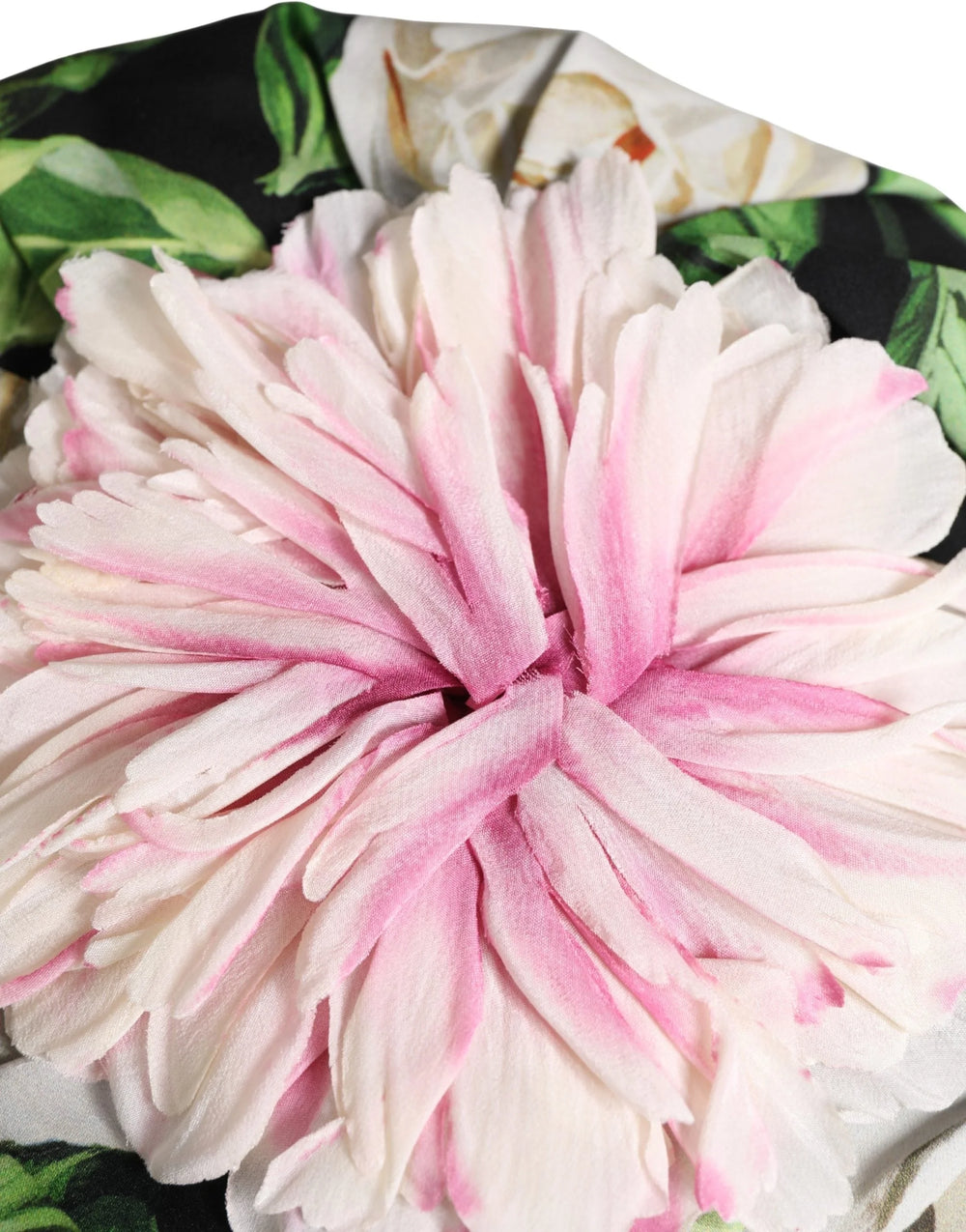 Dolce & Gabbana Black Floral Motif Turban Headwear Women Hat - Turbans