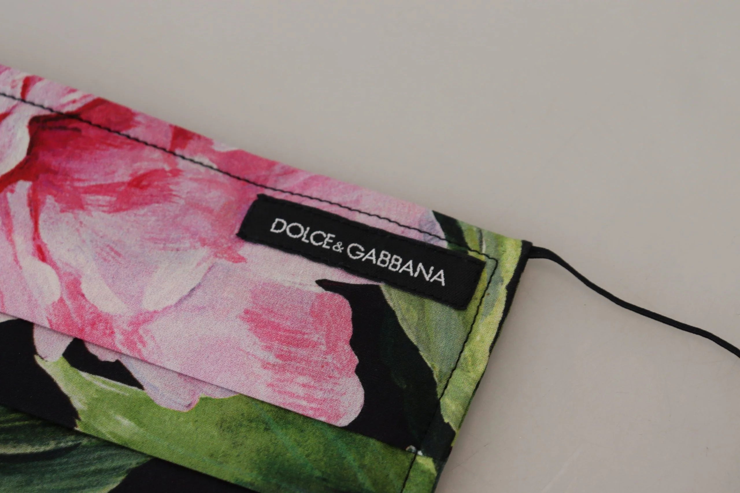 Dolce & Gabbana Black Floral Pleated Elastic Ear Strap Face Mask - Fashion Face Masks