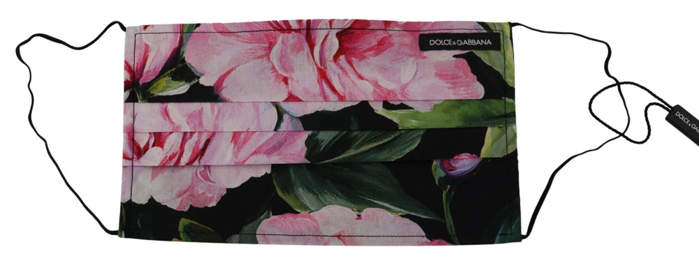 Dolce & Gabbana Black Floral Pleated Elastic Ear Strap Face Mask - Fashion Face Masks