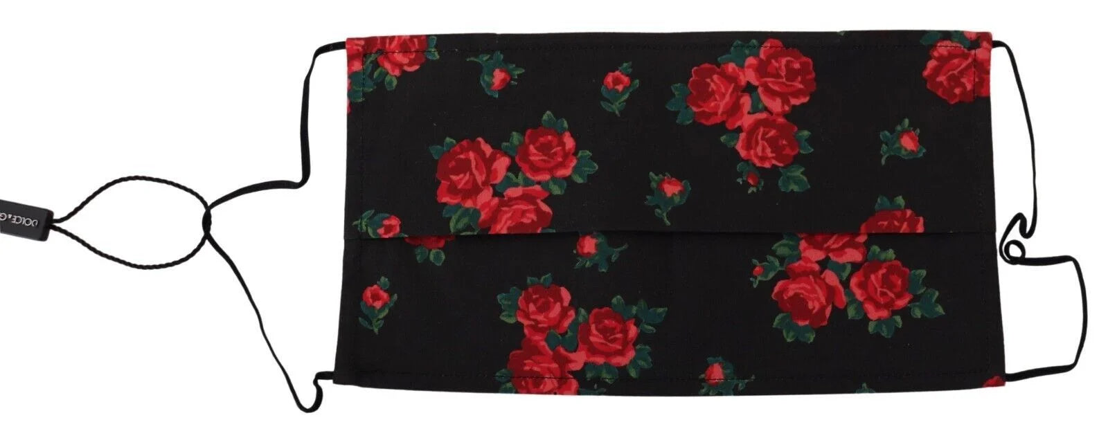 Dolce & Gabbana Black Floral Pleated Elastic Ear Strap One Size Face Mask - Fashion Face Masks