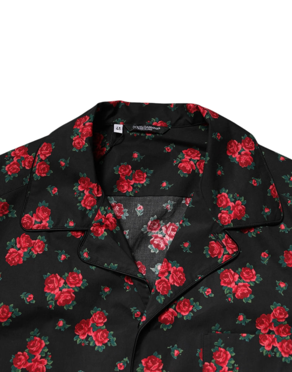 Dolce & Gabbana Black Floral Print Cotton Men Pajama Set Sleepwear - Pajamas