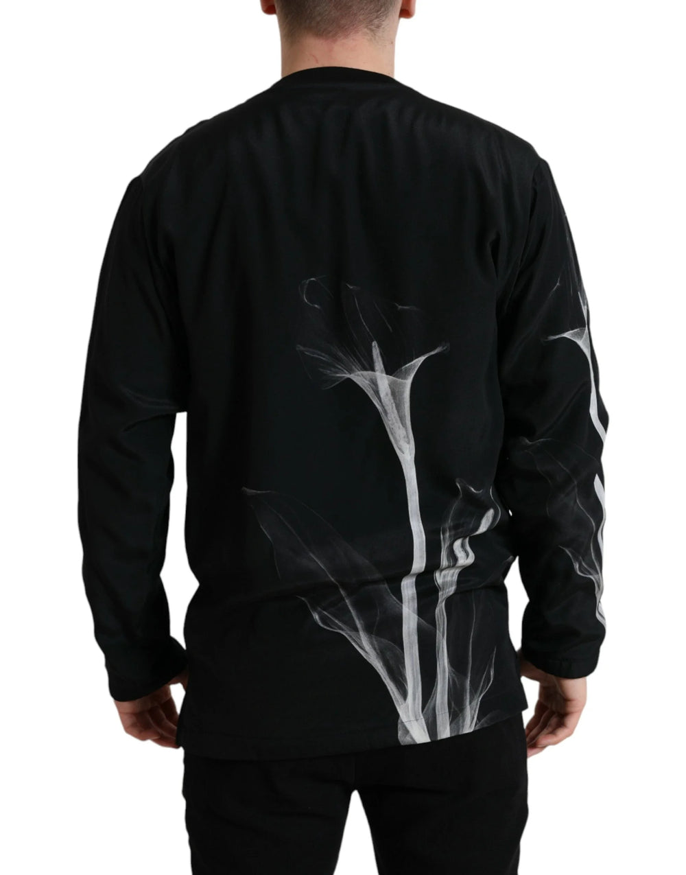 Dolce & Gabbana Black Floral Print Crewneck Pullover Sweater - IT48 | M - Sweaters