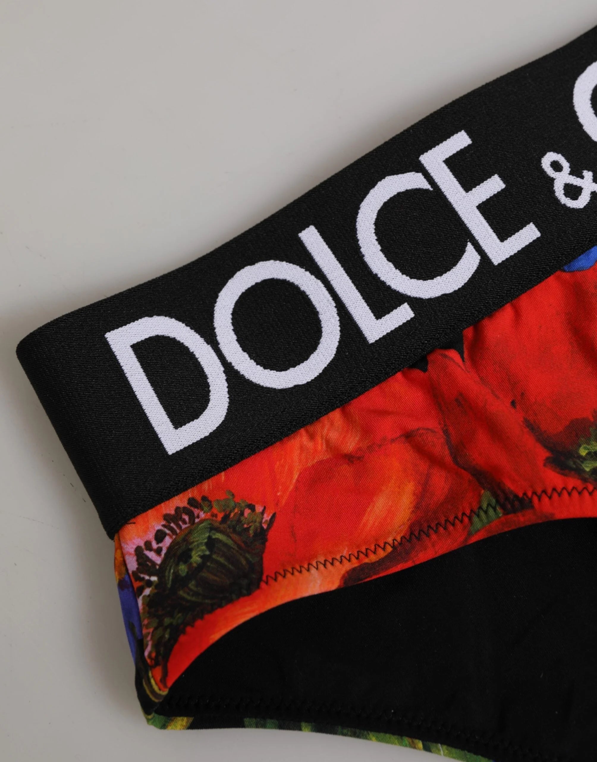 Dolce & Gabbana Black Floral Print High Waist Panty Underwear - IT1 | XS - Briefs