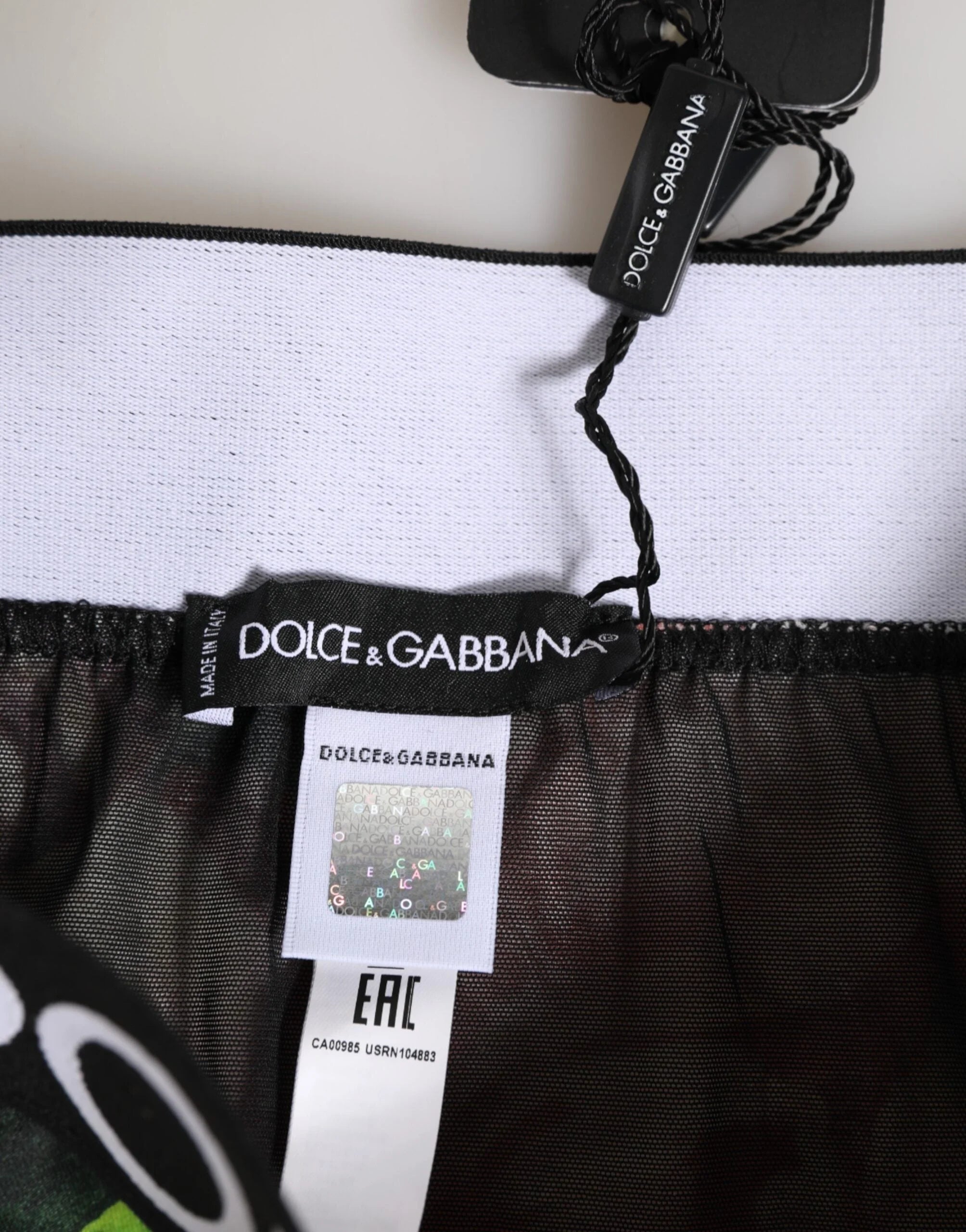 Dolce & Gabbana Black Floral Print High Waist Panty Underwear - IT1 | XS - Briefs