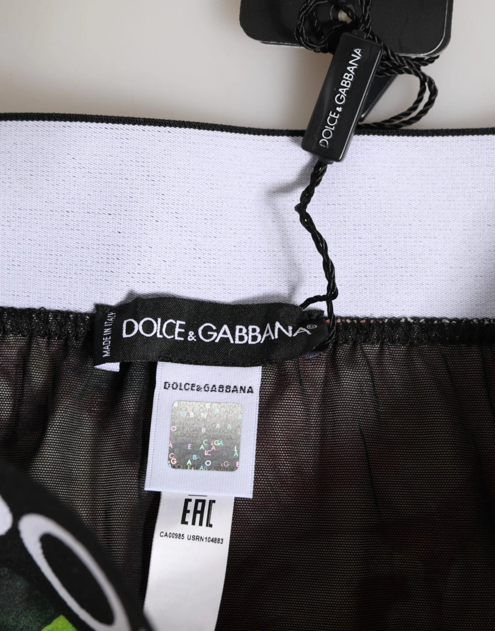 Dolce & Gabbana Black Floral Print High Waist Panty Underwear - IT1 | XS - Briefs