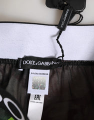 Dolce & Gabbana Black Floral Print High Waist Panty Underwear - IT1 | XS - Briefs