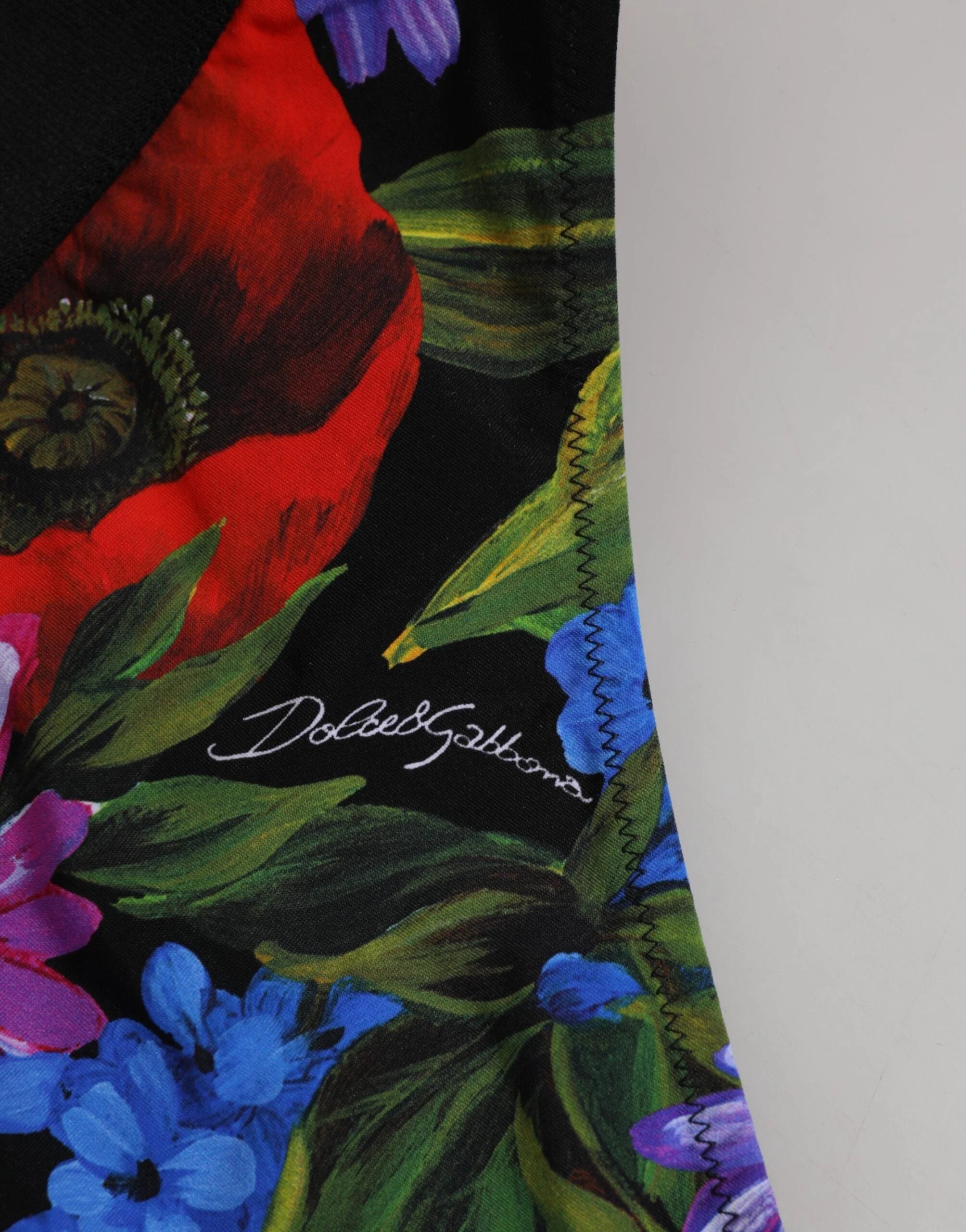 Dolce & Gabbana Black Floral Print High Waist Panty Underwear - IT1 | XS