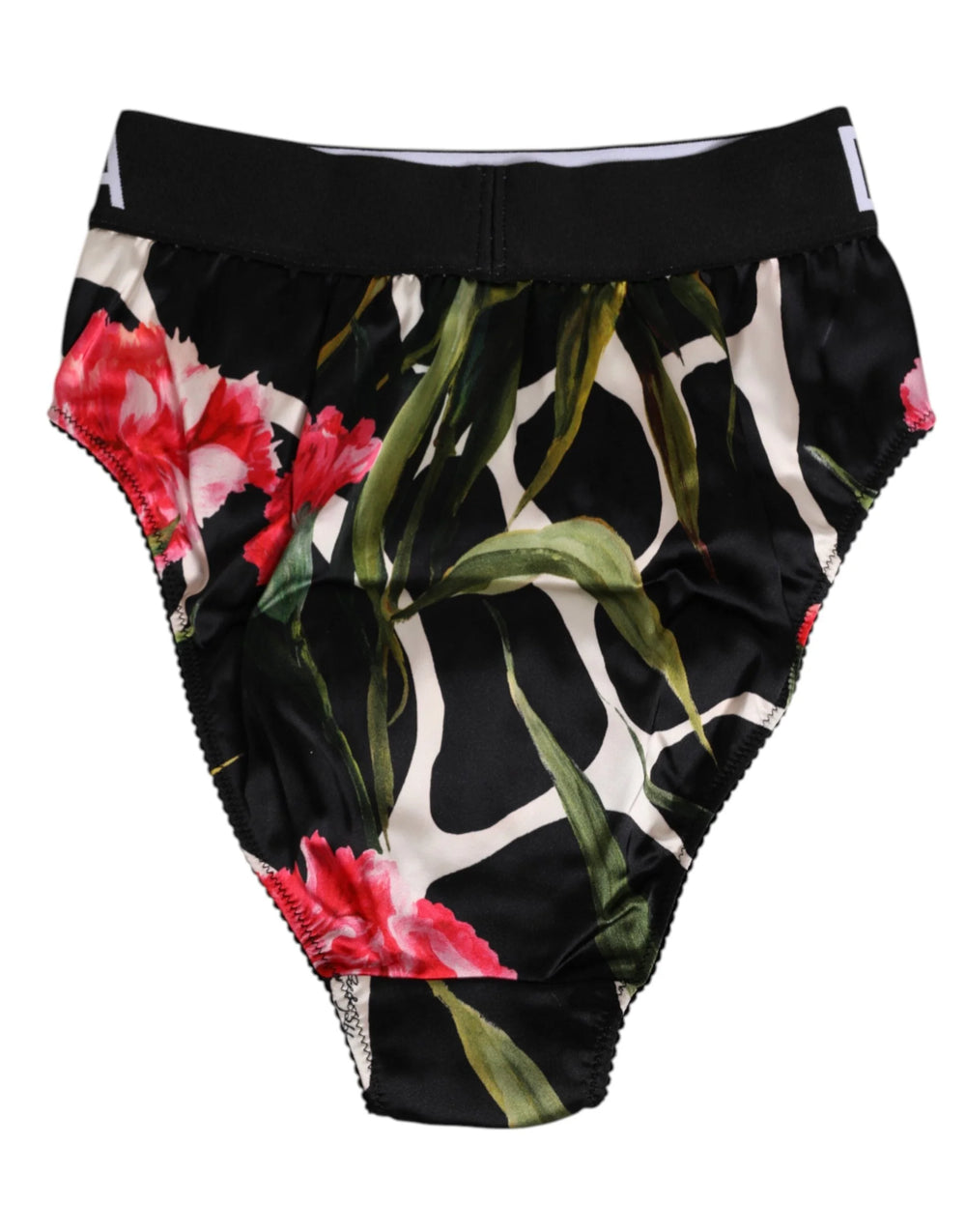 Dolce & Gabbana Black Floral Print High Waist Panty Underwear - IT2 | S - Briefs