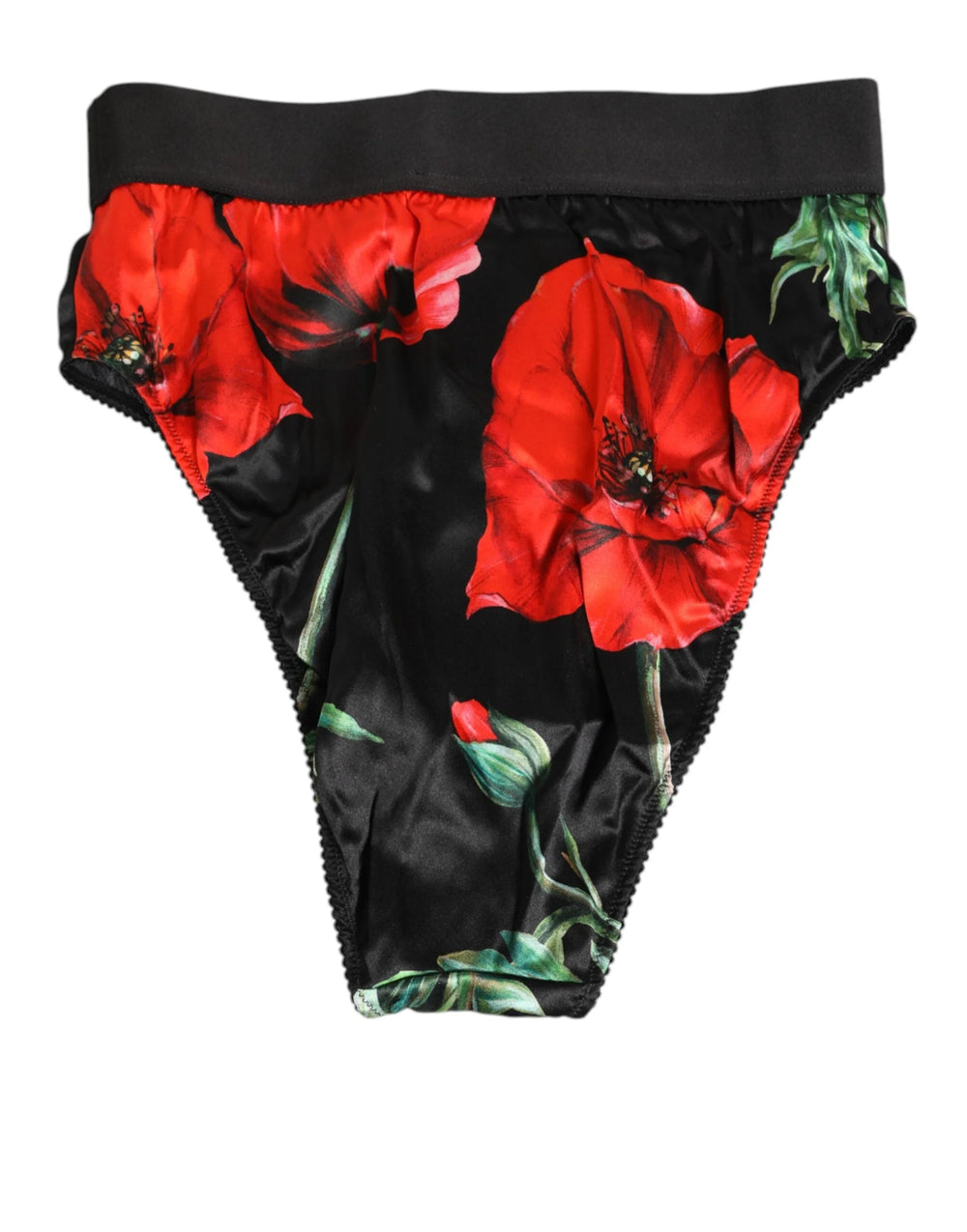 Dolce & Gabbana Black Floral Print High Waist Sheer Mesh Underwear - IT4 | L - Briefs