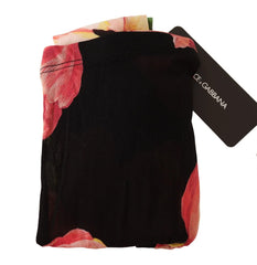 Dolce & Gabbana Black Floral Print Nylon Tights Stockings - Hosiery