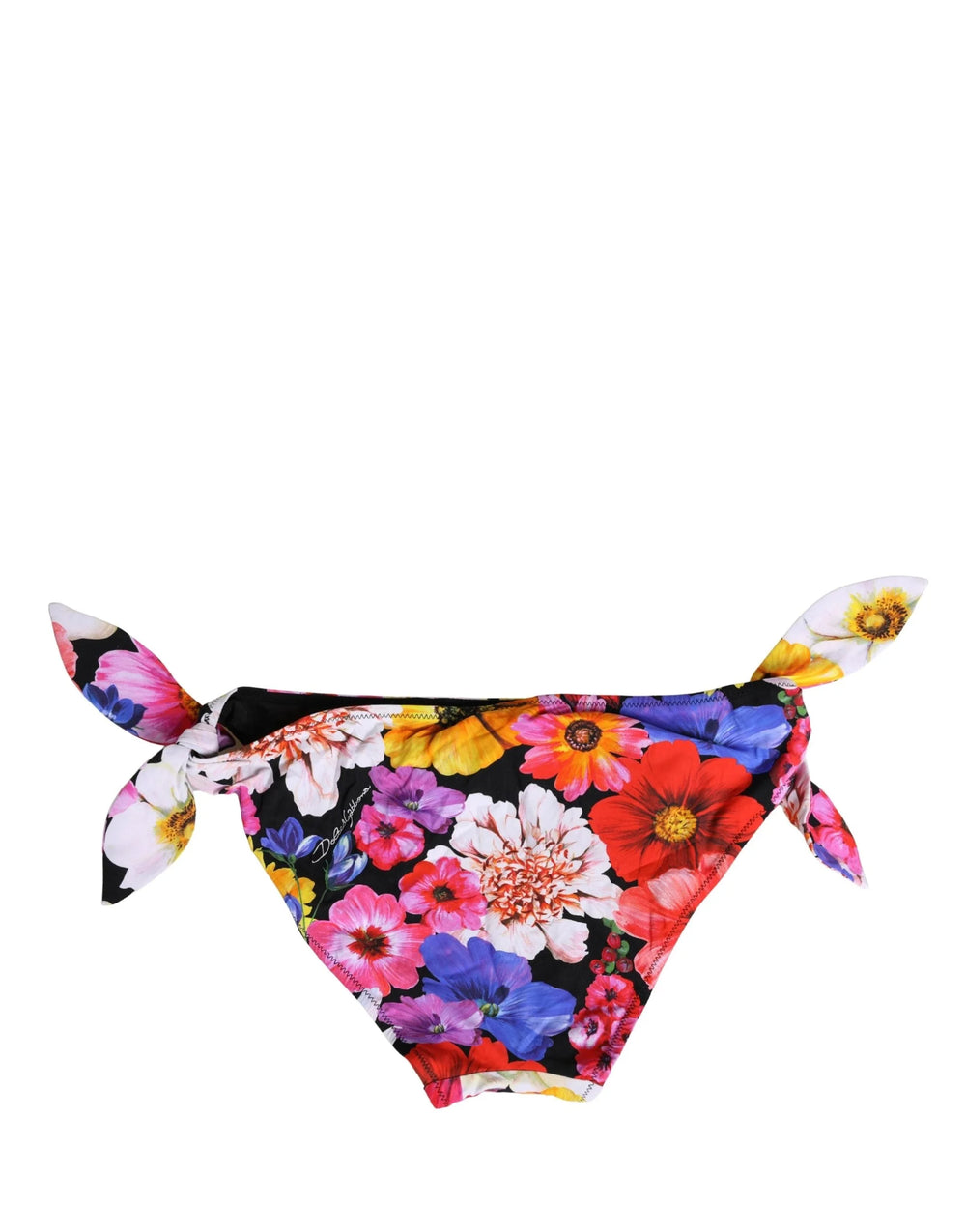 Dolce & Gabbana Black Floral Print Swimsuit Bikini Bottom Swimwear - IT3 | M