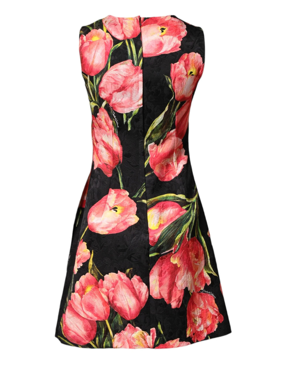 Dolce & Gabbana Black Floral Print Viscose A-line Mini Dress - IT38 | XS