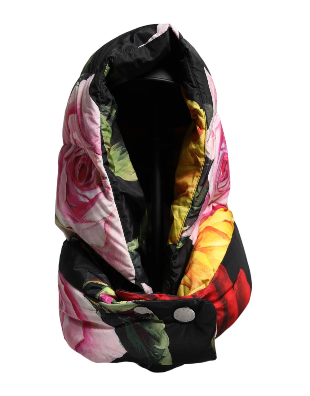 Dolce & Gabbana Black Floral Print Whole Head Wrap Hat - Headdresses