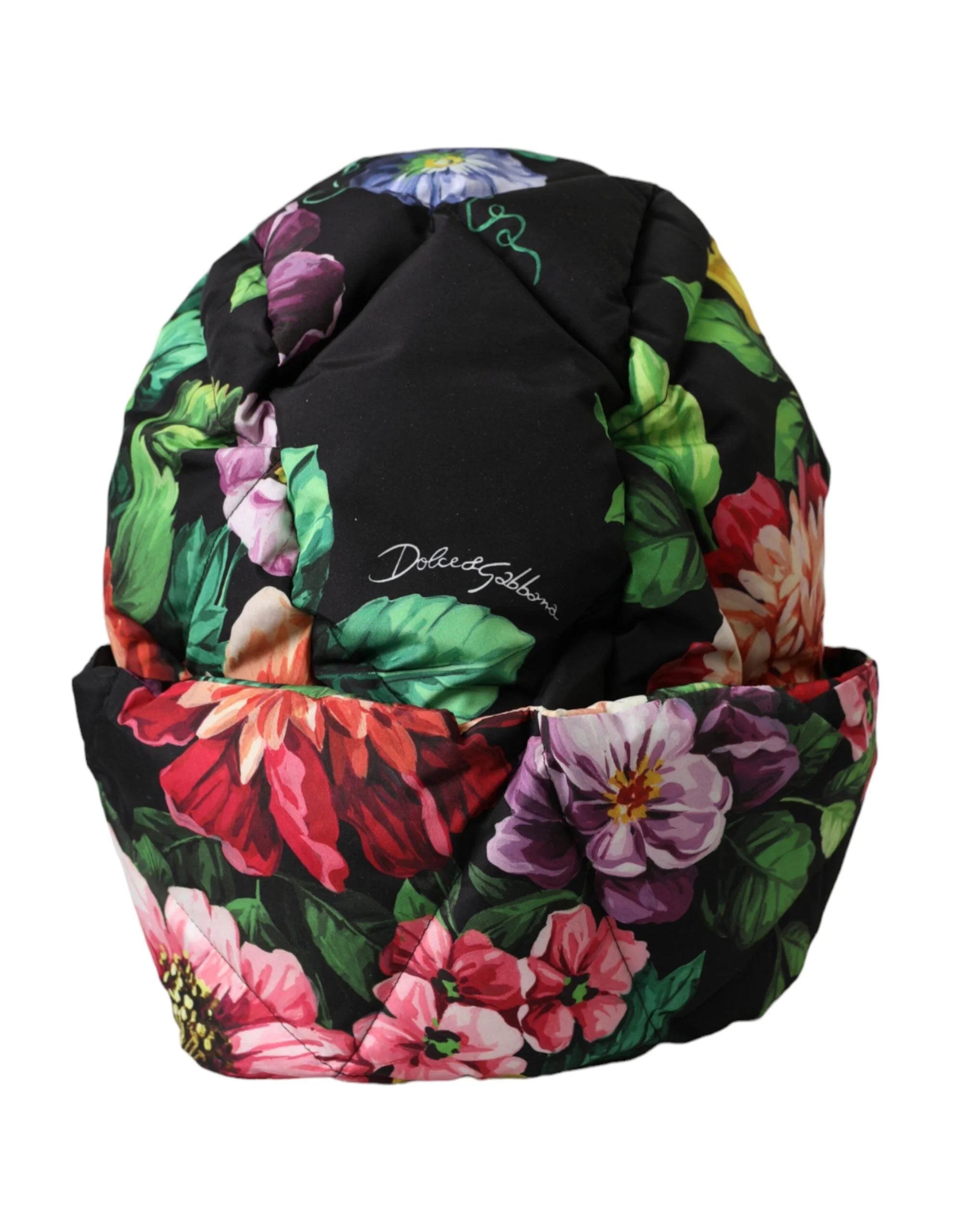 Dolce & Gabbana Black Floral Print Whole Head Wrap Hat - Headdresses