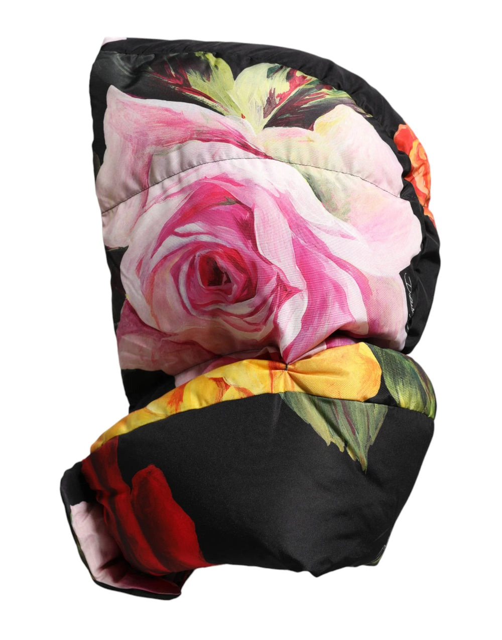 Dolce & Gabbana Black Floral Print Whole Head Wrap Hat - Headdresses