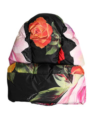 Dolce & Gabbana Black Floral Print Whole Head Wrap Hat - Headdresses