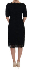 Dolce & Gabbana Black Floral Ricamo Sheath Dress - IT40|S - Dresses