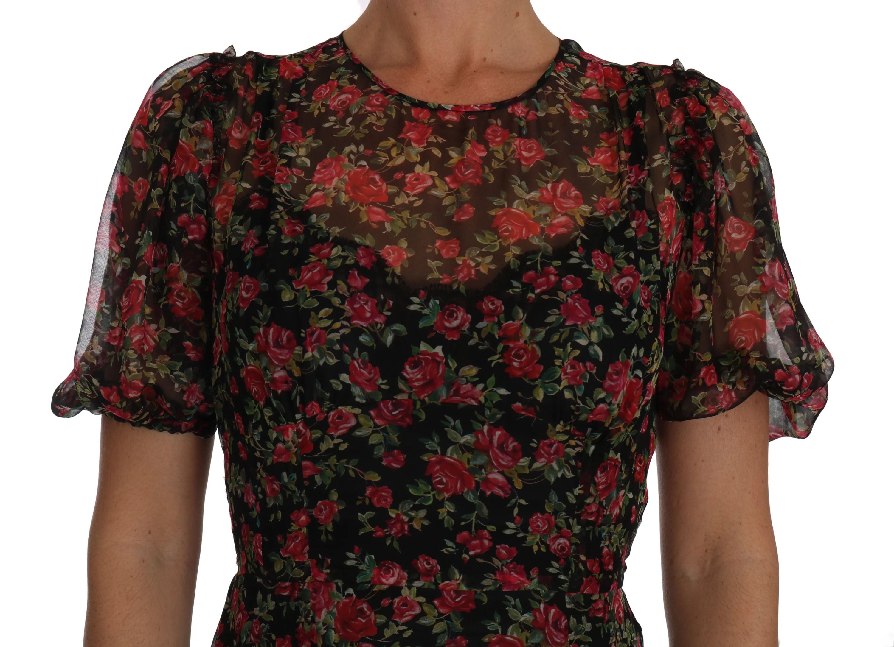Dolce & Gabbana Black Floral Roses A-Line Shift Gown - IT40|S - Dresses