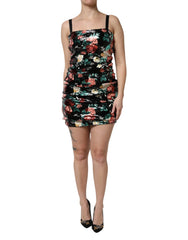 Dolce & Gabbana Black Floral Sequin Sleeveless Sheath Dress - Dresses