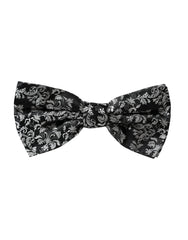 Dolce & Gabbana Black Floral Silk Adjustable Neck Men Bow Tie - Neckties