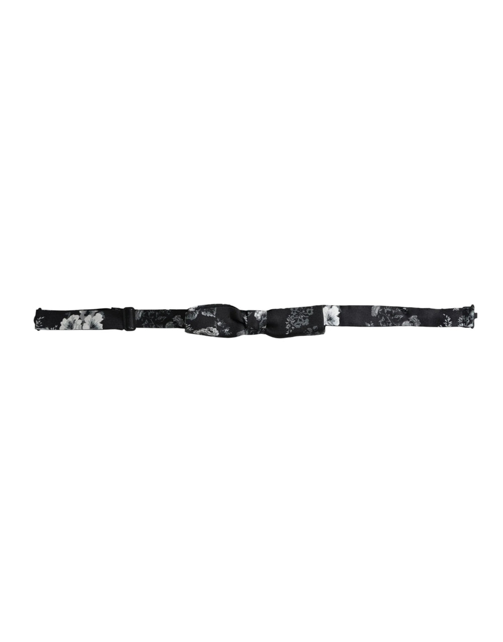 Dolce & Gabbana Black Floral Silk Adjustable Neck Men Bow Tie - Neckties
