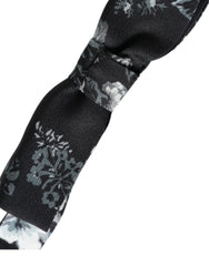 Dolce & Gabbana Black Floral Silk Adjustable Neck Men Bow Tie - Neckties