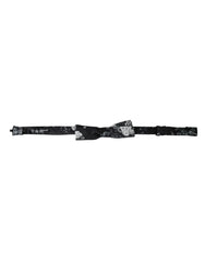 Dolce & Gabbana Black Floral Silk Adjustable Neck Men Bow Tie - Neckties
