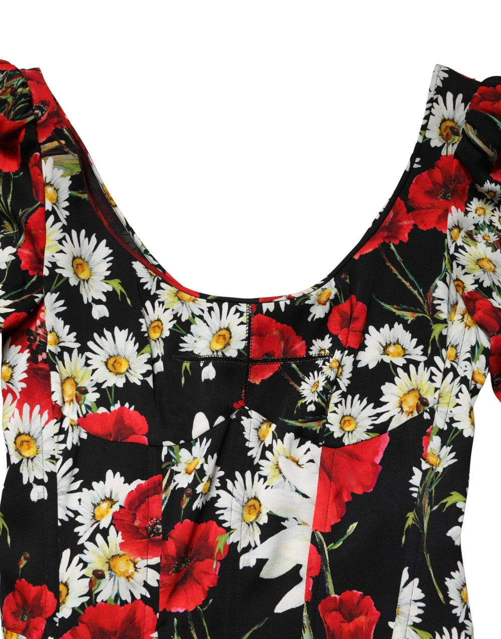 Dolce & Gabbana Black Floral Silk Long Sleeves Gown Dress - IT36|XXS