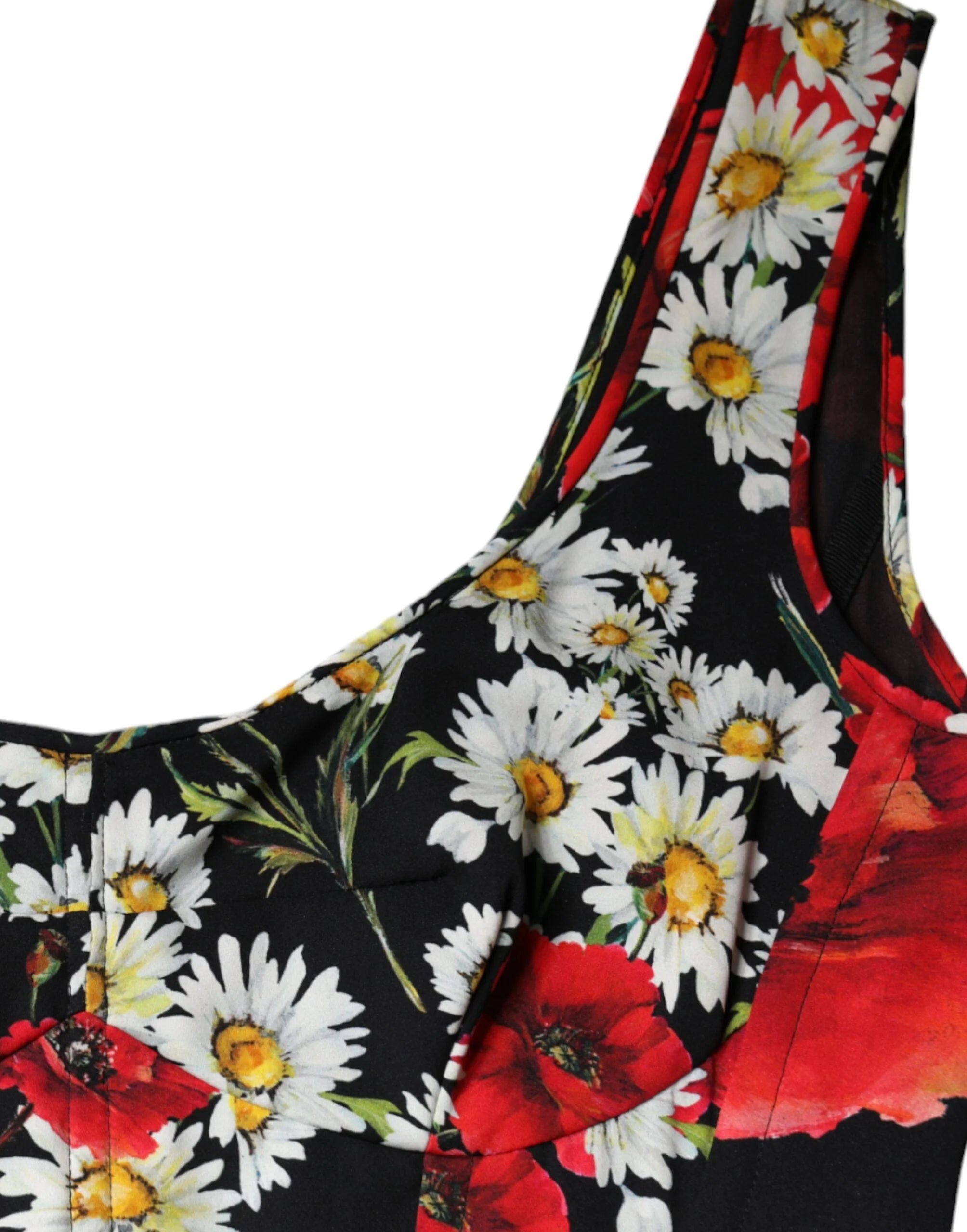 Dolce & Gabbana Black Floral Silk Sleeveless Long Gown Dress - IT42|M - Dresses