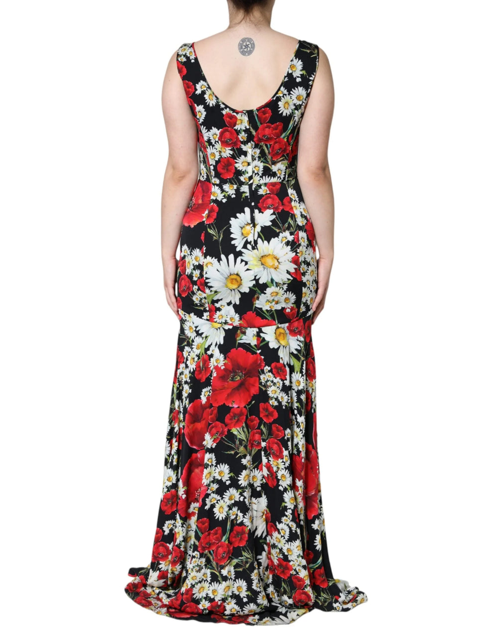Dolce & Gabbana Black Floral Silk Sleeveless Long Gown Dress - IT42|M - Dresses