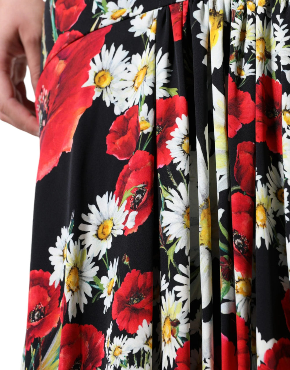 Dolce & Gabbana Black Floral Silk Sleeveless Long Gown Dress - IT42|M - Dresses