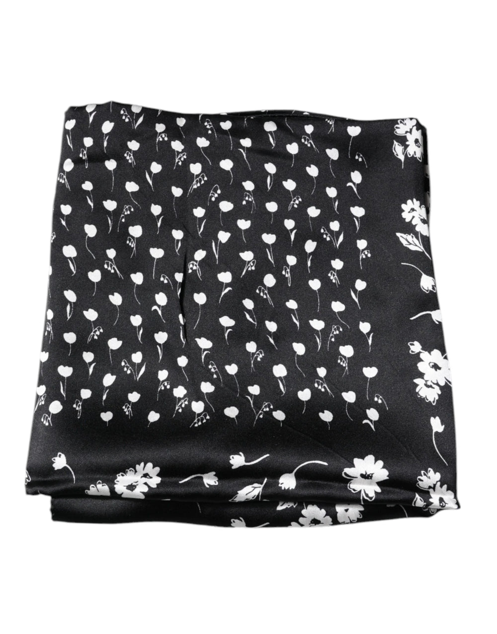 Dolce & Gabbana Black Floral Silk Square Wrap Shawl Scarf - Scarves & Shawls