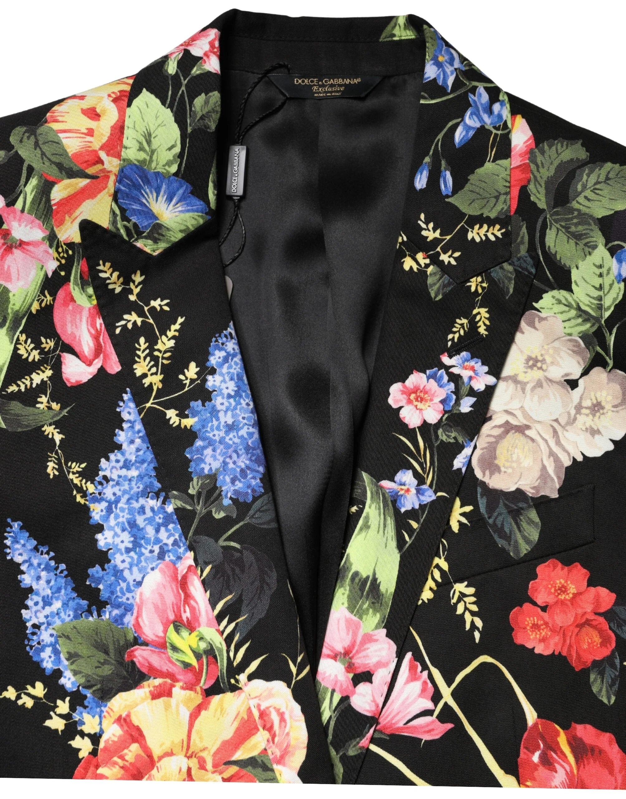 Dolce & Gabbana Black Floral Single Breasted MARTINI 2 Piece Suit - IT48 | M
