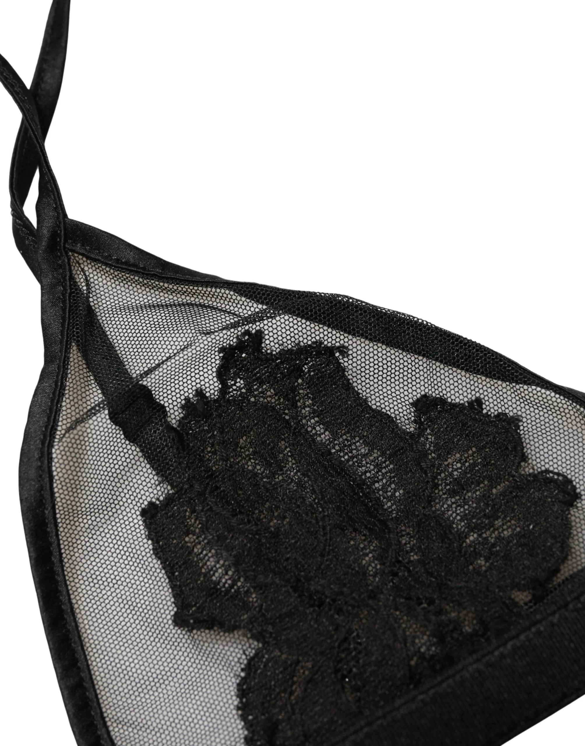 Dolce & Gabbana Black Floral Soft Cup Triangle Bra Underwear - IT2 | S